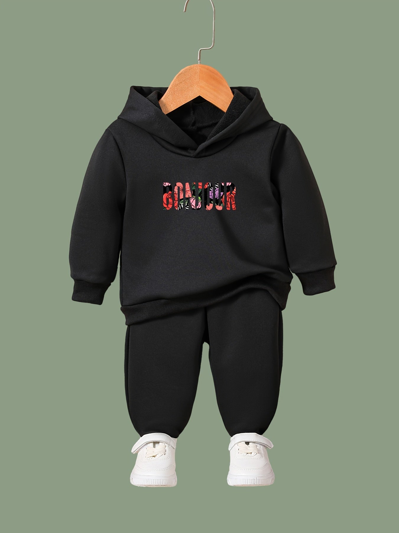 2pcs Letters Print Outfits Girls Hoodies Jogger Pants Set For Girls