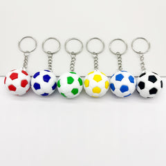 6pcs PVC Football Keychains Sports Pendant Bag Keyring Ornament