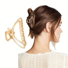 2pcs Metal Hollow Hair Claw Style Hair Claw Nonslip Ponytail Hol