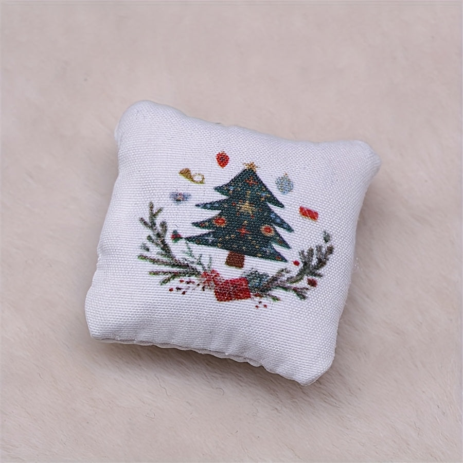 Christmas Dollhouse Pillow Model Festive Holiday Home Decor