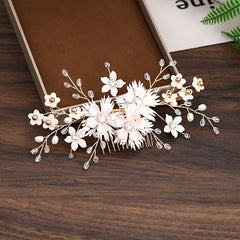 Bridal Floral Pearl Hair Accessories Wedding Hair Pins Hair Comb