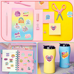 200 Inspirational Stickers Floral Designs Waterproof Positive Messages