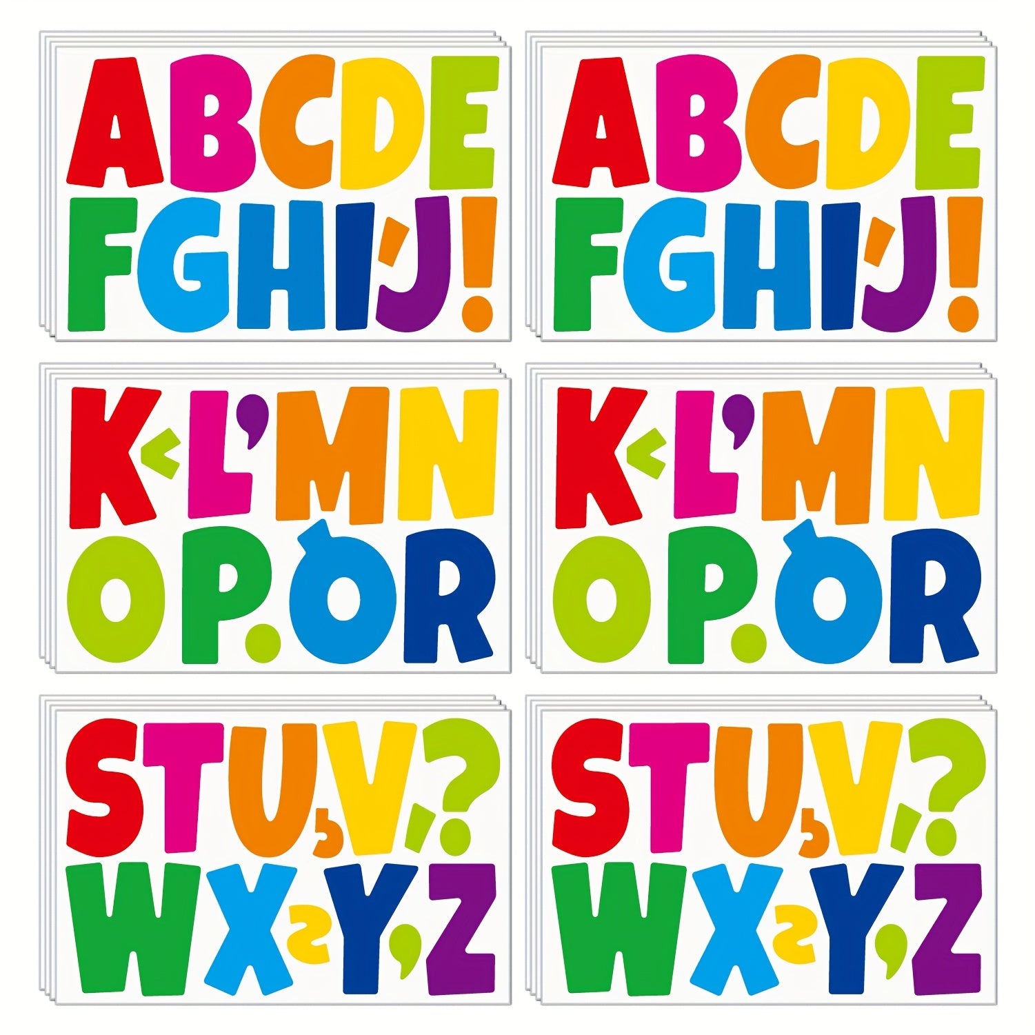 Vinyl Alphabet Stickers Set of 3 Sheets 3 Inch Chunky Font Reusable Decals
