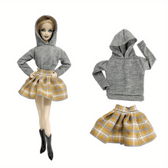 1pc Doll Sweatshirt & Skirt Outfit for 1/6 Dolls