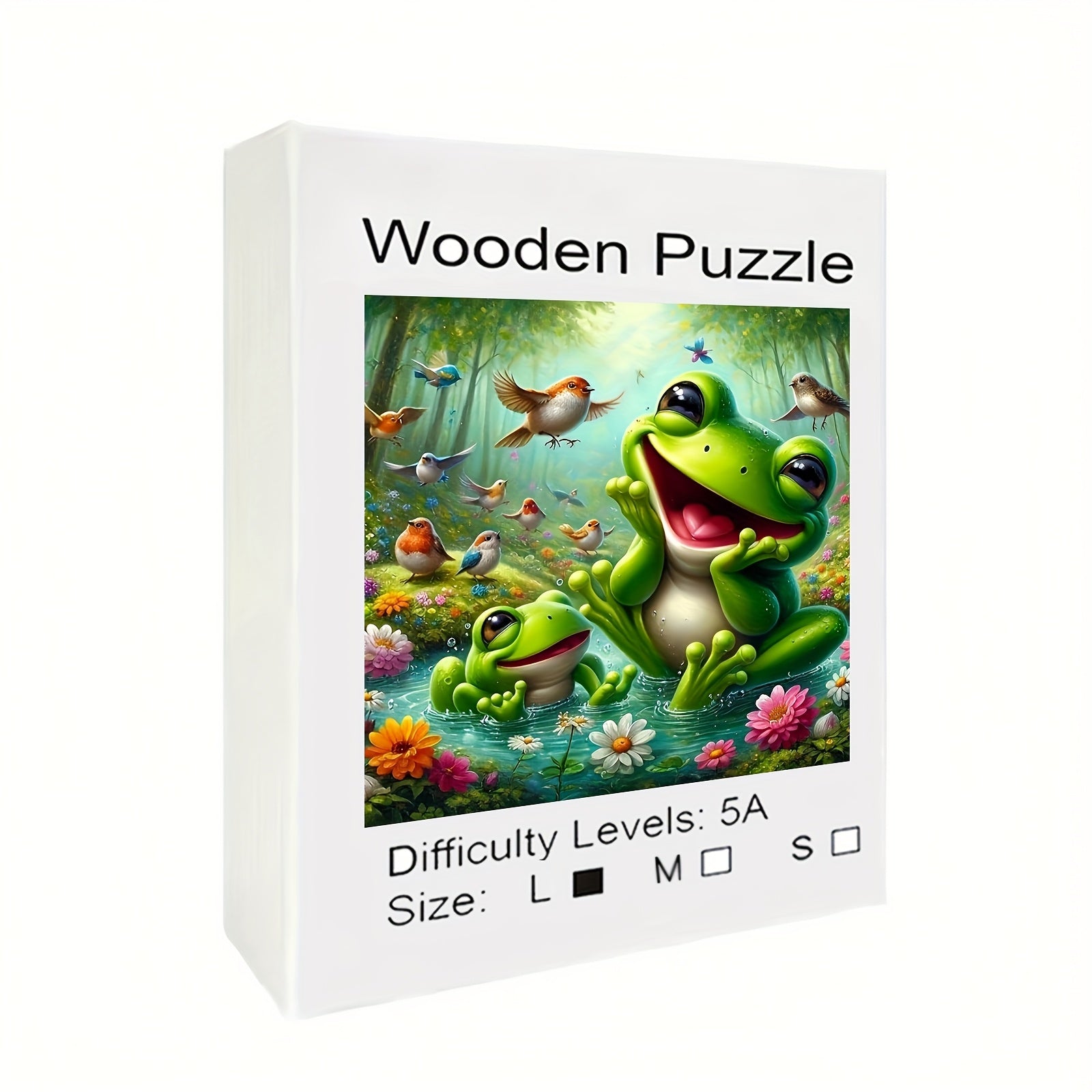 Big Eyed Frog Jigsaw Puzzle Challenging Irregular Wooden Puzzle