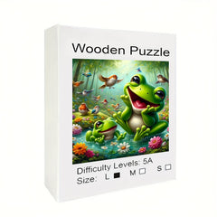 Big Eyed Frog Jigsaw Puzzle Challenging Irregular Wooden Puzzle