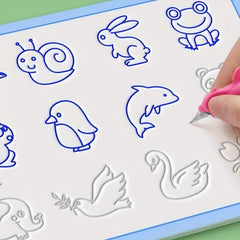 Set of 4 Reusable Drawing Practice Books with Grooves