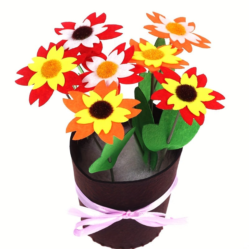 Kids DIY Flower Pot Kit Fabric Art Plant Toy