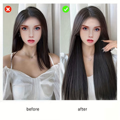 Long Straight Hair Pieces Synthetic Clip In Hair Extensions for Daily Use