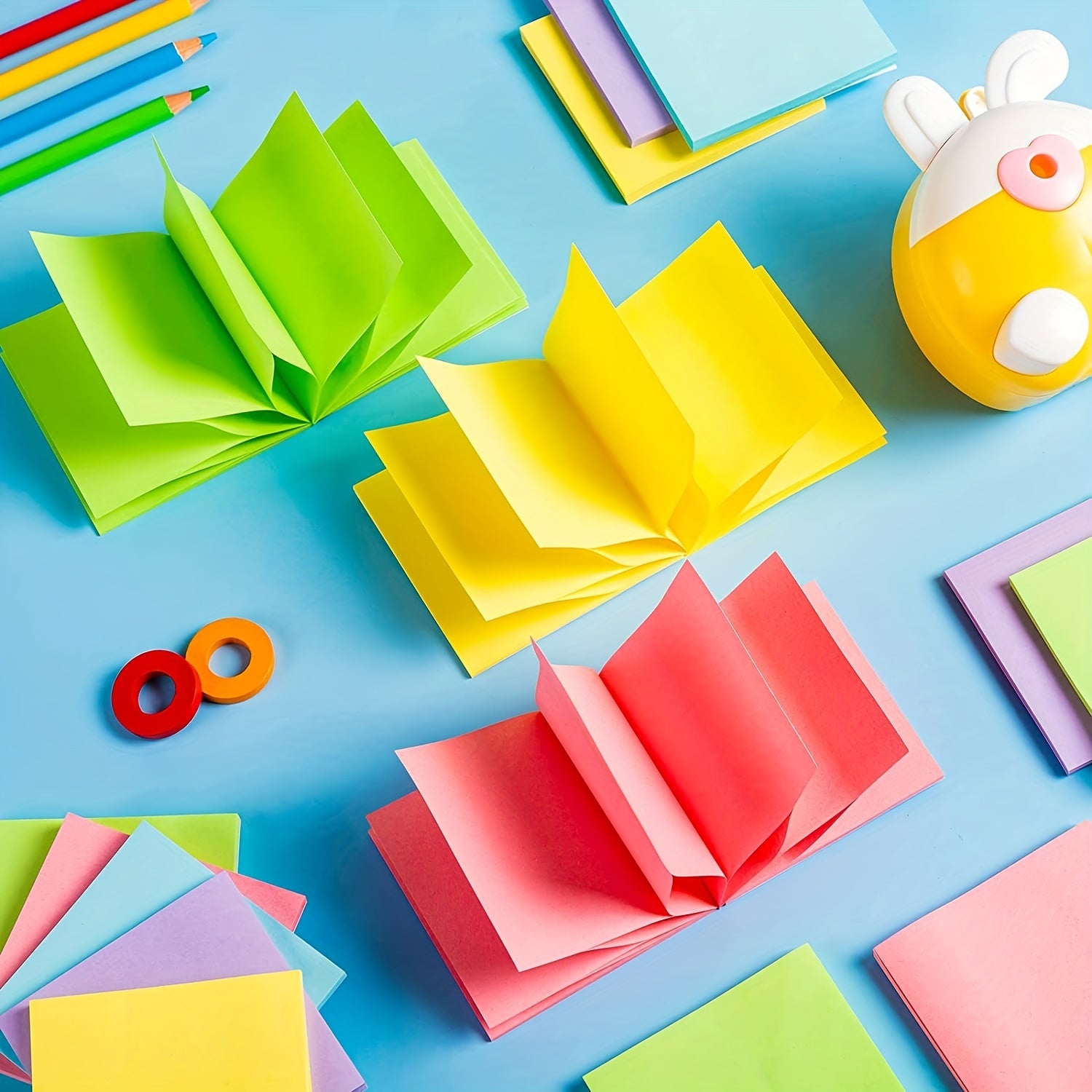 12pcs Pop up Sticky Notes Bright Colors Memo Pads Strong Adhesive