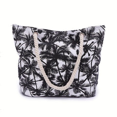 Coconut Tree Beach Shoulder Bag Women's Large Capacity Canvas Handbag