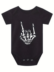 Skull Hand Halloween Funny Pattern Print Onesie Baby Pregnancy Sweatshirt