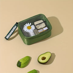 Daisy Printed Waterproof Cosmetic Bag for Outdoor Travel