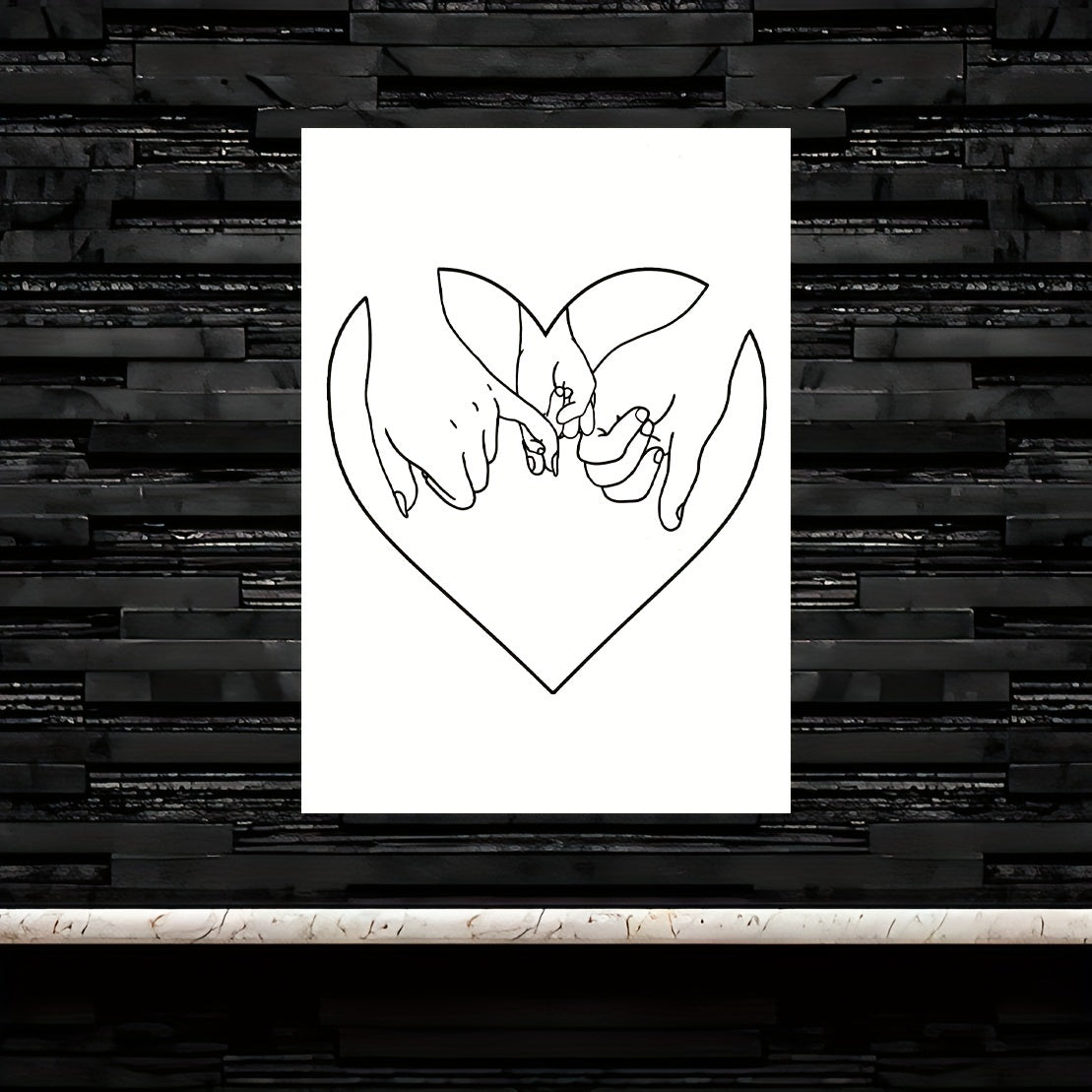 Modern Art Family Hands And Love Wall Sticker Minimalist Style Decor
