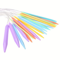 12pcs Soft Plastic Tube Round Knitting Needle Set 3.5mm-12mm Random Needle Croch