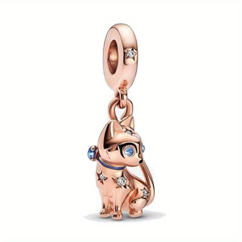 Rose Balloon Fox Tortoise Charm Bead Pendant for DIY Bracelet