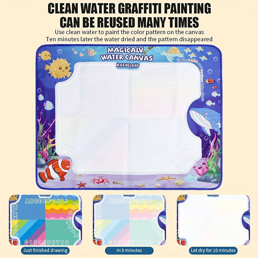 Magic Water Canvas Graffiti Mat Washable Kids Art Mat with Water Painting