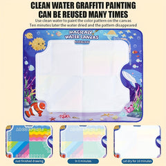Magic Water Canvas Graffiti Mat Washable Kids Art Mat with Water Painting