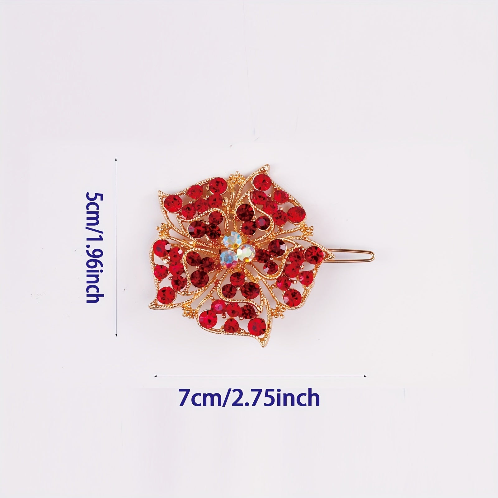 Rhinestone Flower Hair Barrette Clips Sparkly Hair Barrettes For Women