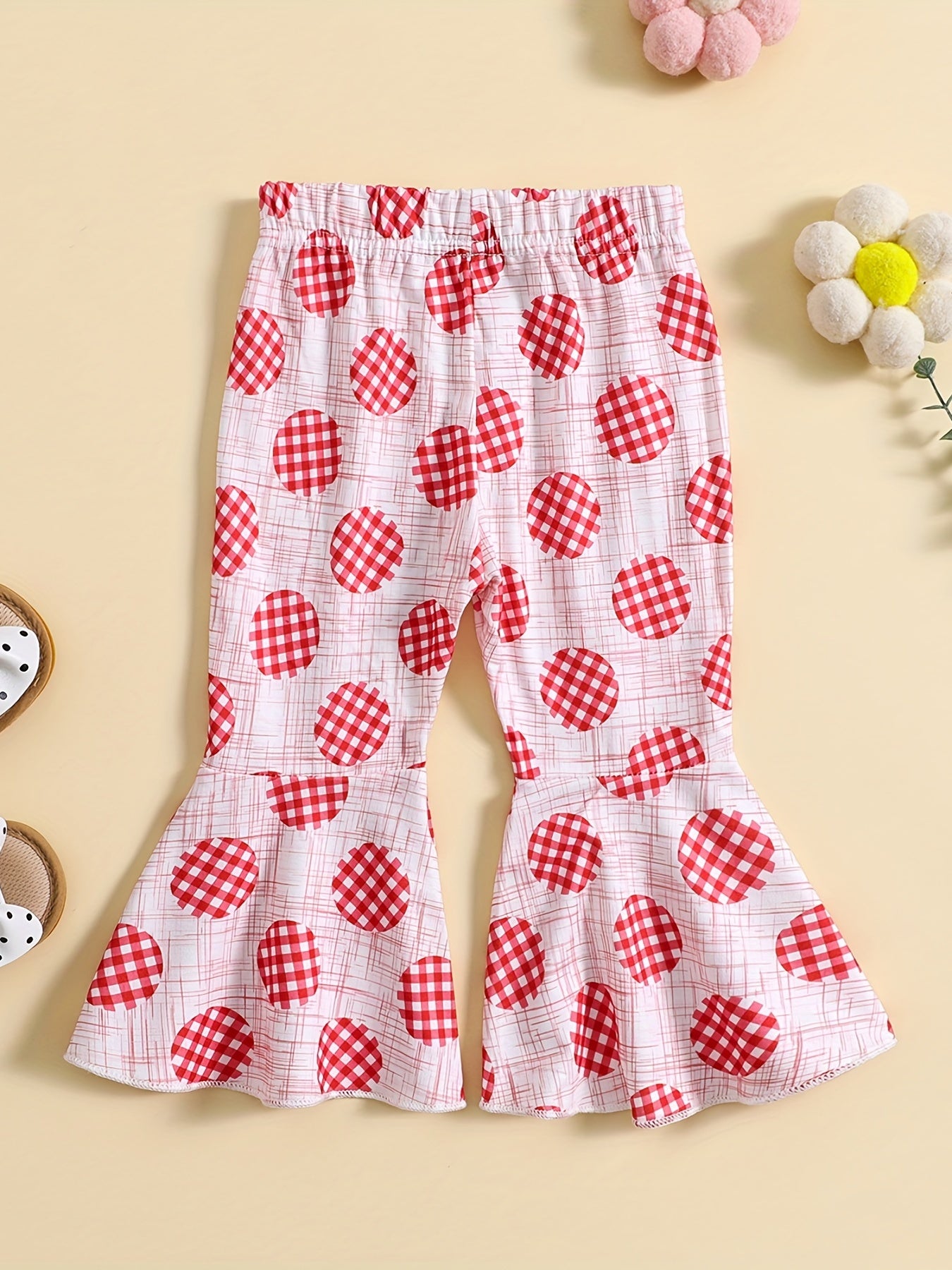 Baby Girls Casual Plaid Flared Pants for Summer