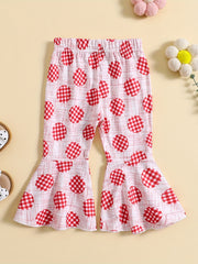 Baby Girls Casual Plaid Flared Pants for Summer