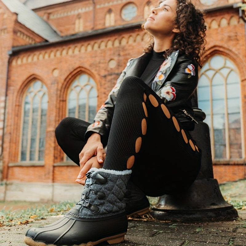 Women Duck Boot Waterproof Shell Fur Lined Winter Snow Boot
