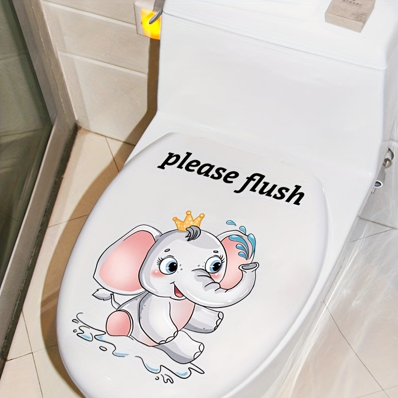 Elephant Toilet Sticker Decal Bathroom Decoration