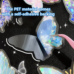 Butterfly Series Hot Stamping & Laser PET Stickers 20pcs