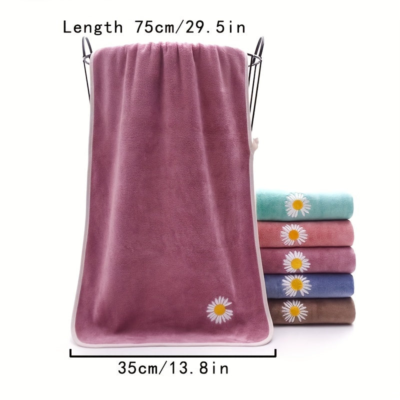 3pcs Quick Drying Towel Embroidered Pattern