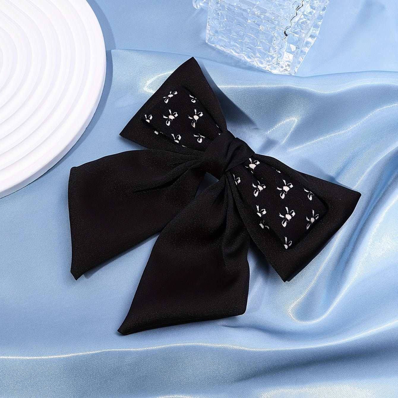 Large Bow Barrette Hair Clip Double Layered Pattern Sweet Hair Accessory