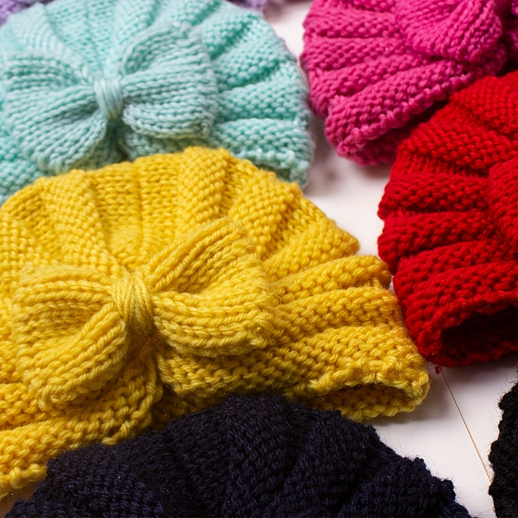 Baby Knitted Beaniess Solid Cotton Turban Hat