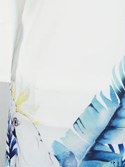  Bird & Leaf Print Maxi Dress