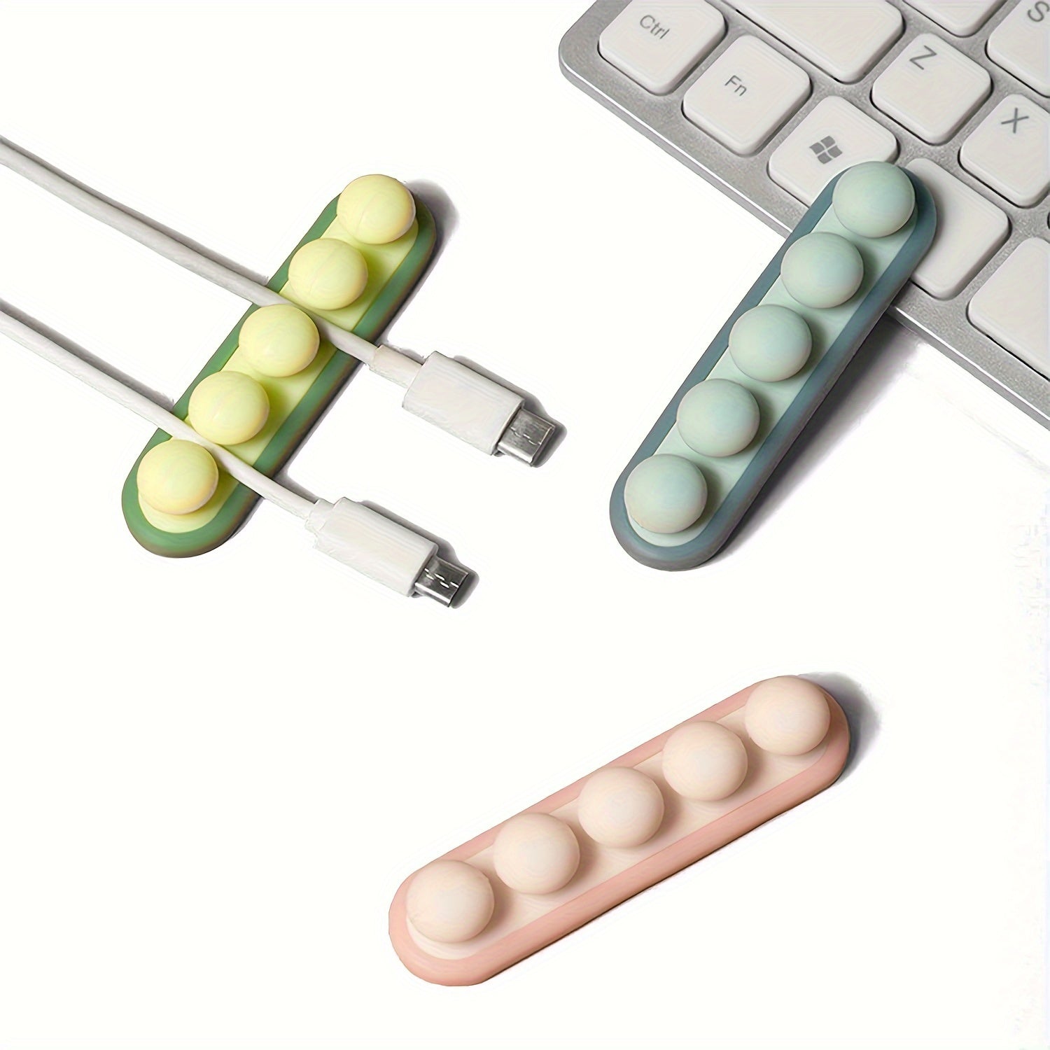 Cable Organizer Clips 3 Pack Pink Green Tread Clamping Device