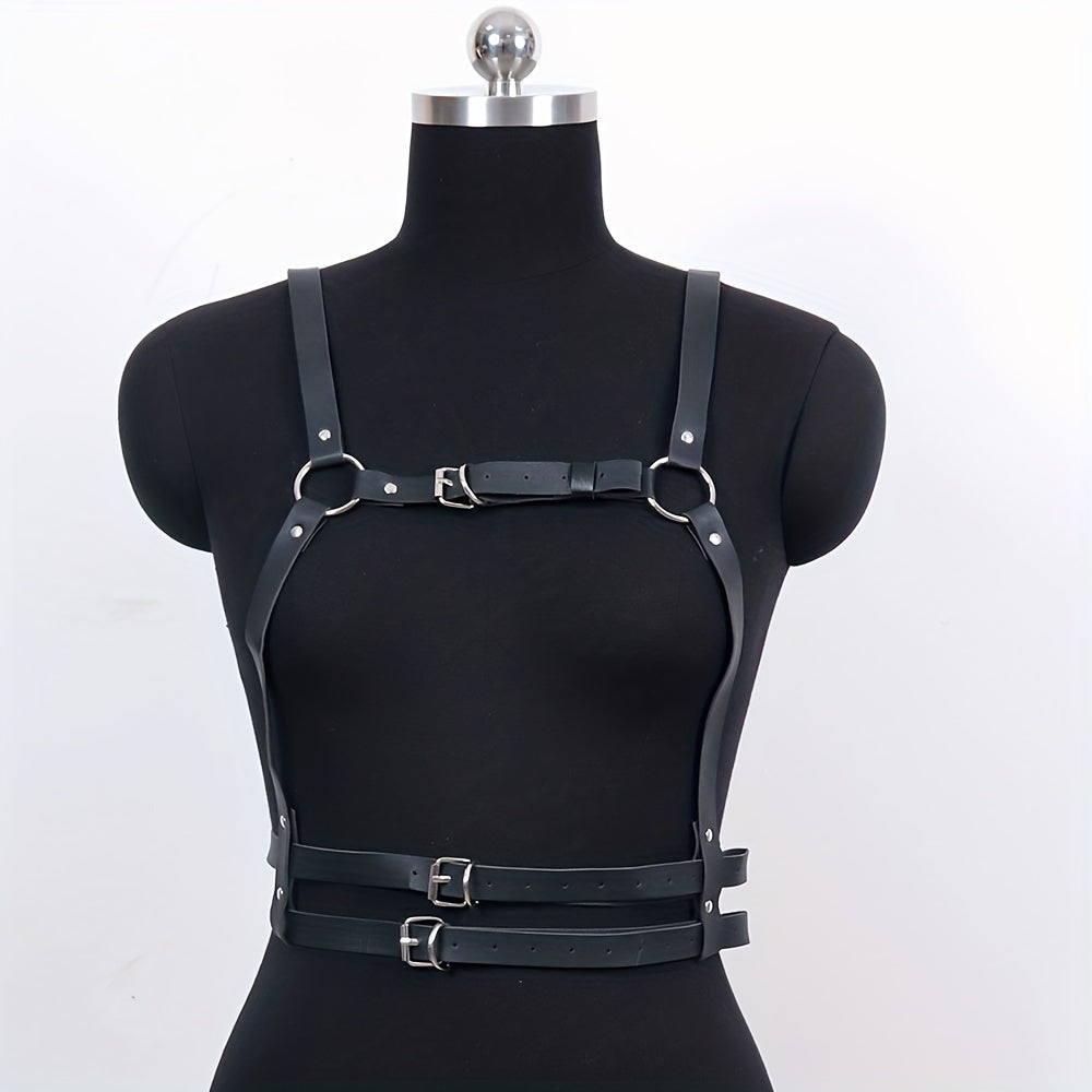 Double Layer Punk Waist Belt Body Harness Belt Vintage Gothic Vest Belt