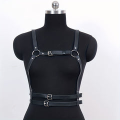 Double Layer Punk Waist Belt Body Harness Belt Vintage Gothic Vest Belt