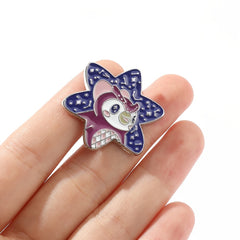 Purple Crane Cartoon Enamel Pin Brooch Sweater Accessory