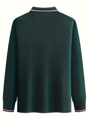 Snake Print Men's Casual Long Sleeve Polo Shirt
