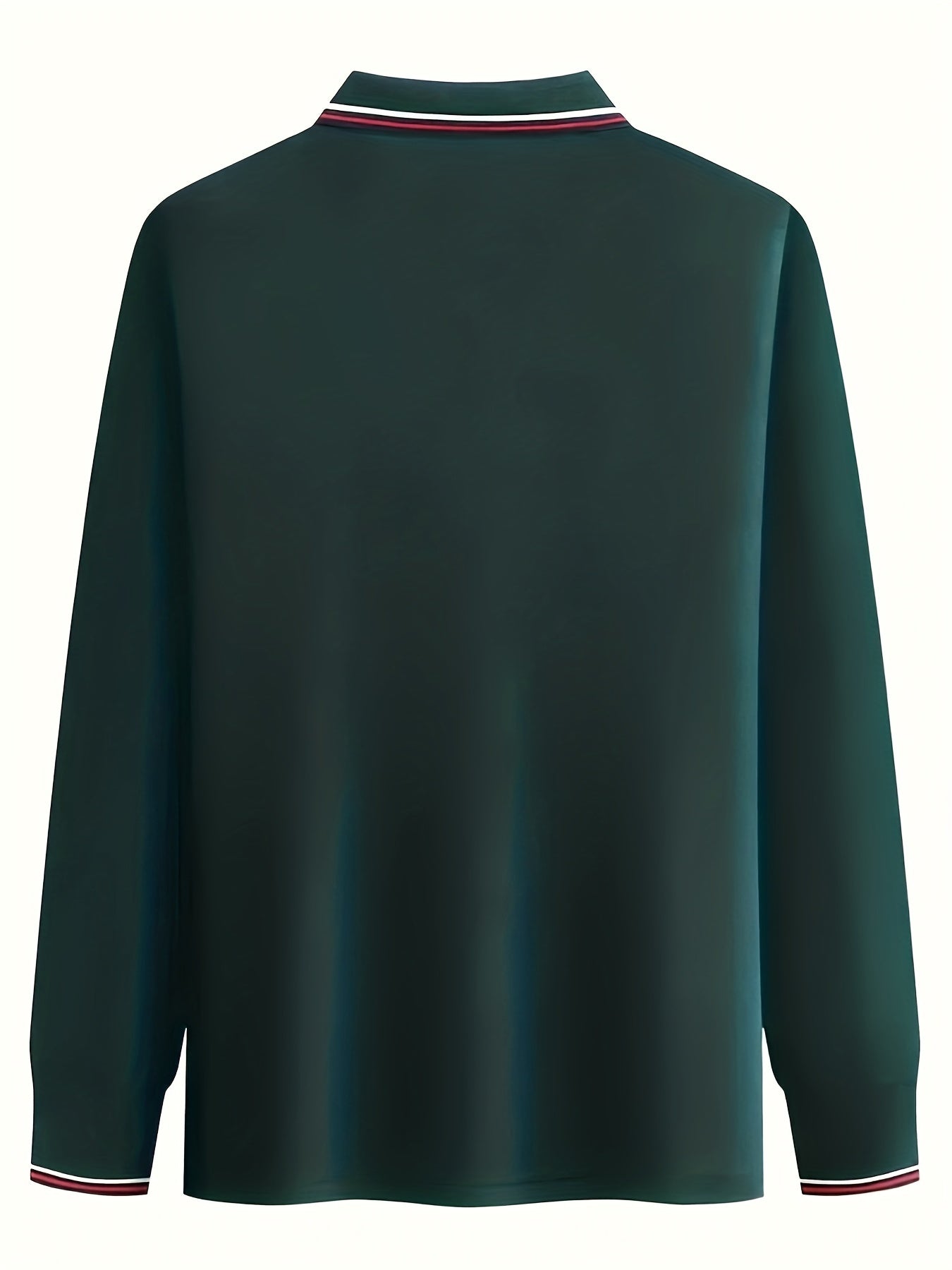 Symbol Print Men's Polo Shirt Long Sleeve Lightweight Top