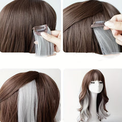 4pcs Colorful Straight Hair Extensions Fashion Daily Party Cosplay
