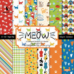 24pcs Cat Pattern Scrapbook Papers DIY Albums & Journals
