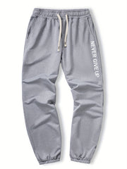 Men's Never Give Up Print Joggers Casual Sweatpants