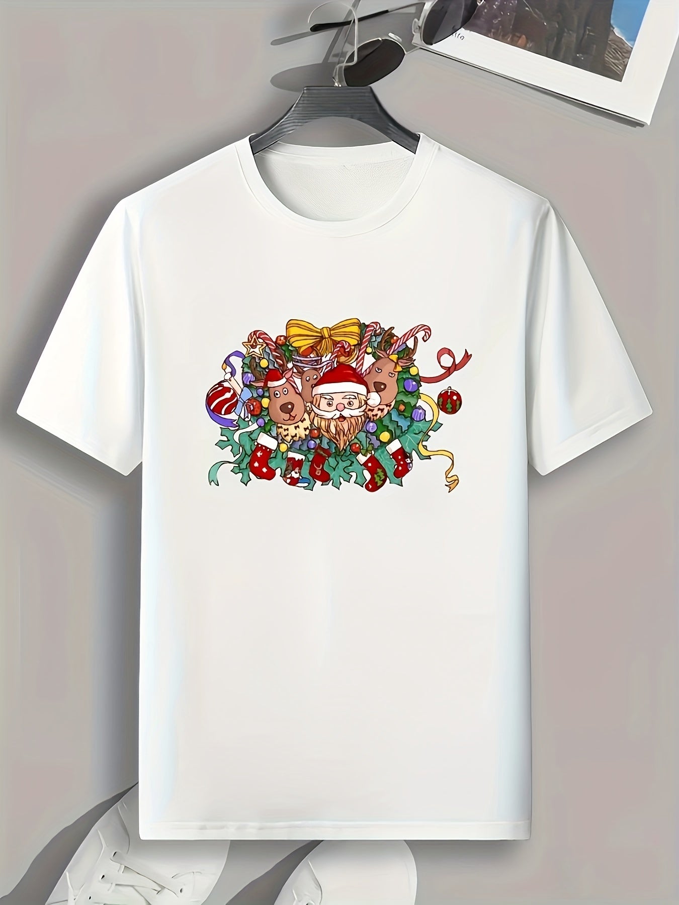 Christmas Element Print Men's Graphic T-shirt for Summer