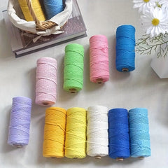4mm Cotton Macrame Cords for Wall Hangings, Plant Hooks, Crafts - 50m
