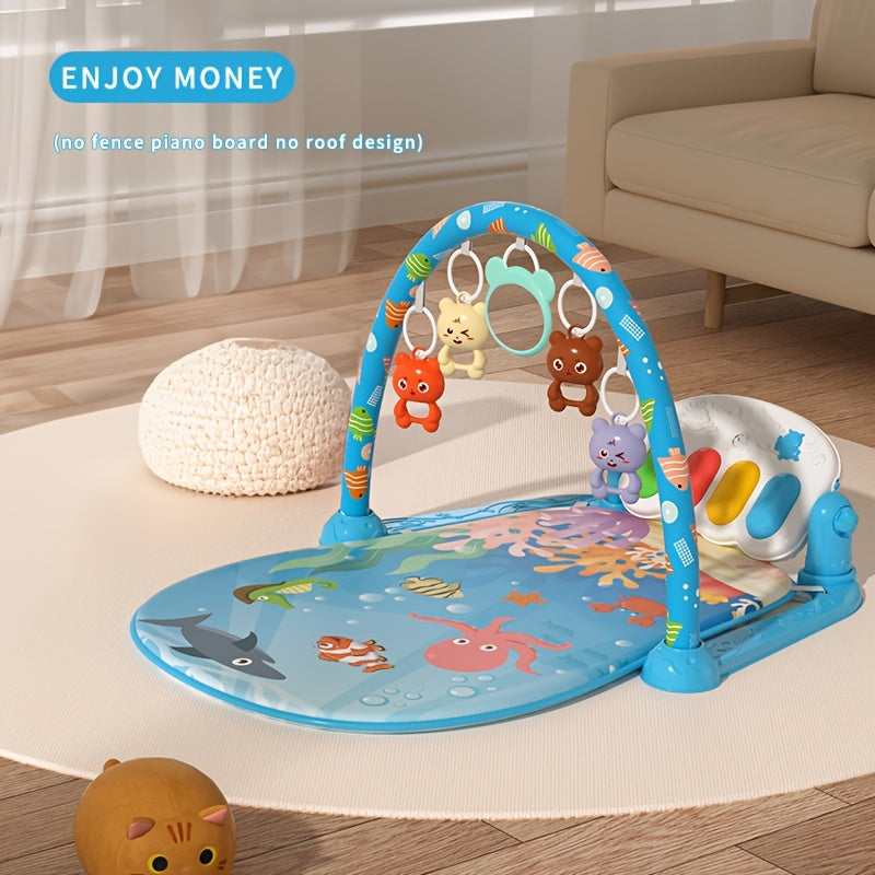 Kids Fitness Rack Music Foot Piano 0-18 Months Bed Bell Rattle Educational Toy