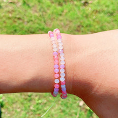 100pcs 4mm Pink & Mixed Faceted Glass Beads - DIY Jewelry Spacer Beads