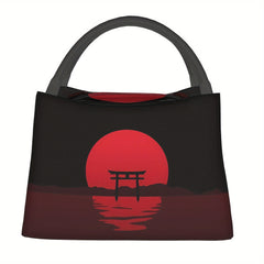 Japanese Sunset Scenery Insulated Lunch Bag with Zipper