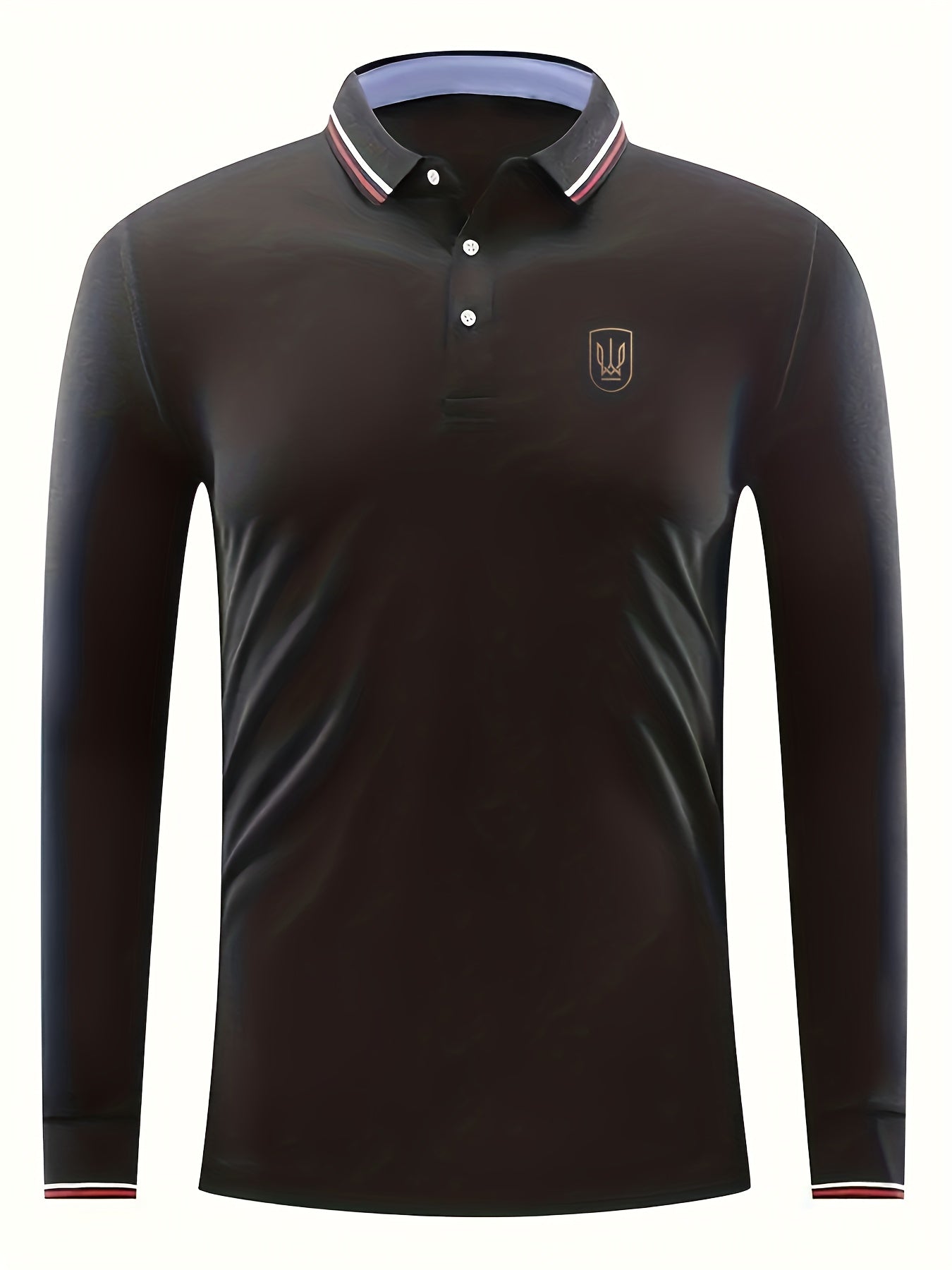 Symbol Print Men's Casual Button Up Polo Shirt