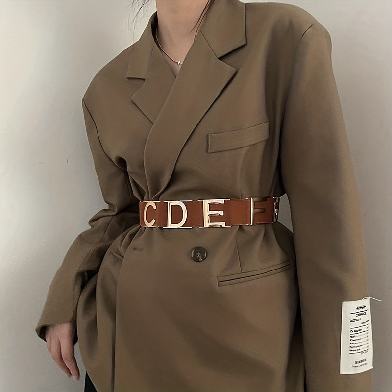 Solid Wide Waistband Vintage Dress Coat Girdle For Women
