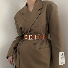 Solid Wide Waistband Vintage Dress Coat Girdle For Women