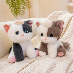 Fluffy Calico Cat Plush Stuffed Animal Toy